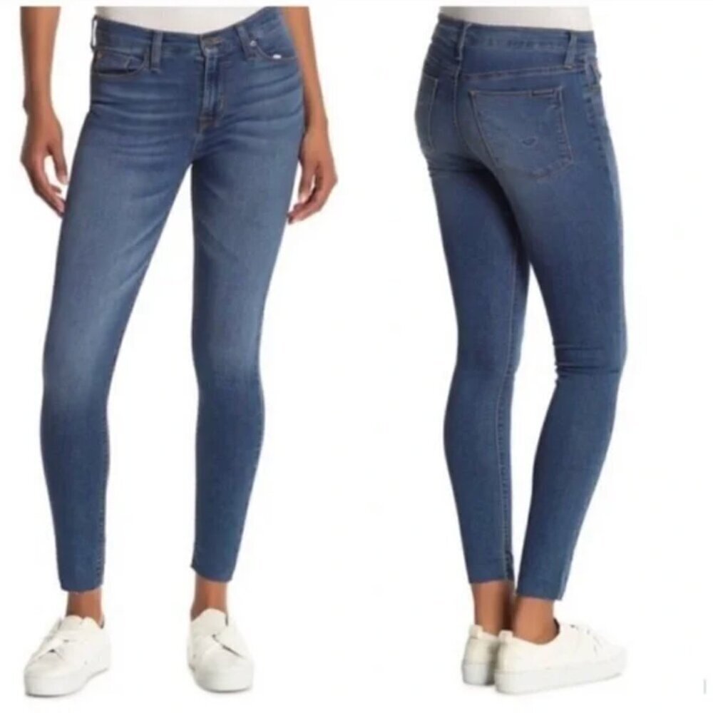 Women's 24 Hudson Natalie Mid Rise Super Skinny Jeans Zipper Fly